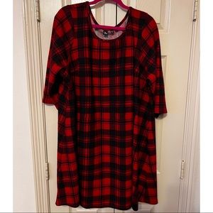 Plaid A-Line Dress 4X